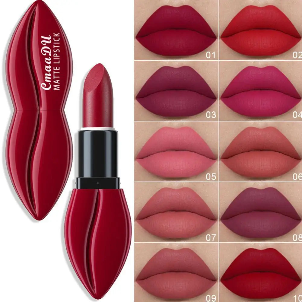 Velvet Matte Lipstick – Fashion – 10 Intense Colors, Long-Lasting